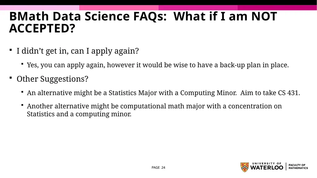 First Year Information night Statistics and - slide 24 of 58
