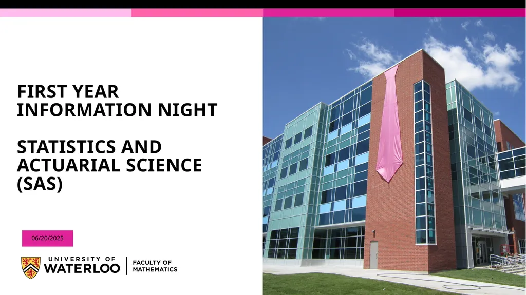 First Year Information night Statistics and - slide 1 of 58