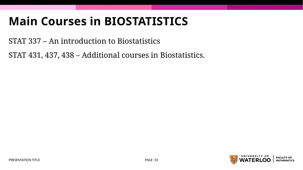 First Year Information night Statistics and - slide 33 of 58