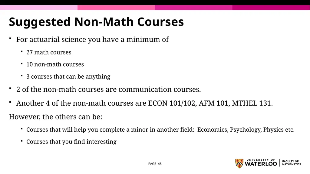 First Year Information night Statistics and - slide 48 of 58
