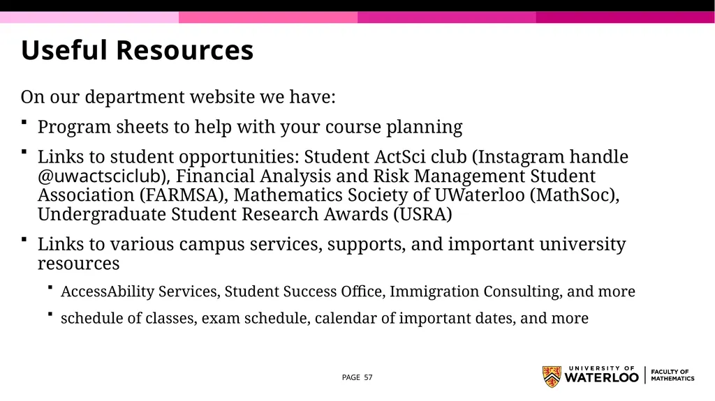 First Year Information night Statistics and - slide 57 of 58