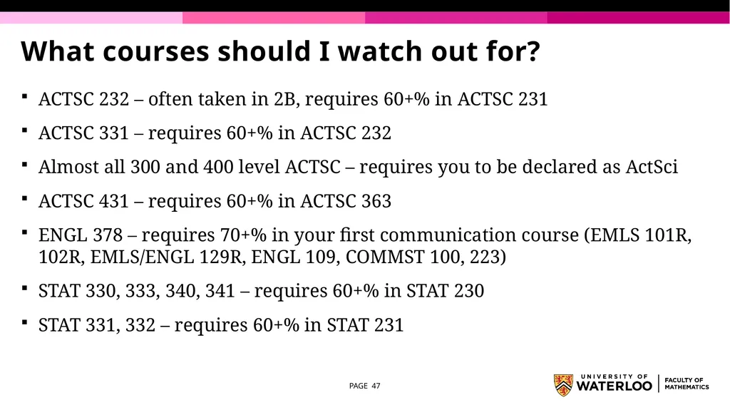 First Year Information night Statistics and - slide 47 of 58