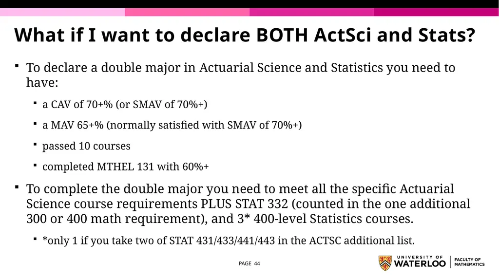 First Year Information night Statistics and - slide 44 of 58