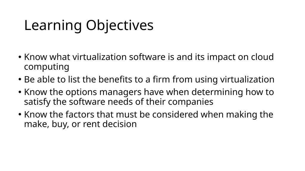 Software and Hardware in the Cloud 10-1 Learning - slide 5 of 22