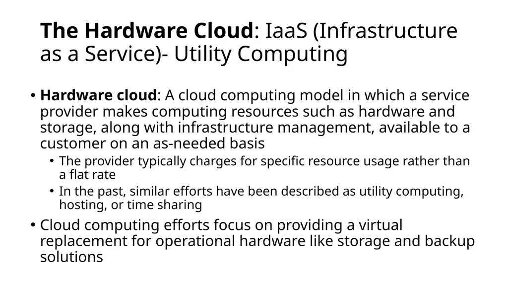 Software and Hardware in the Cloud 10-1 Learning - slide 15 of 22