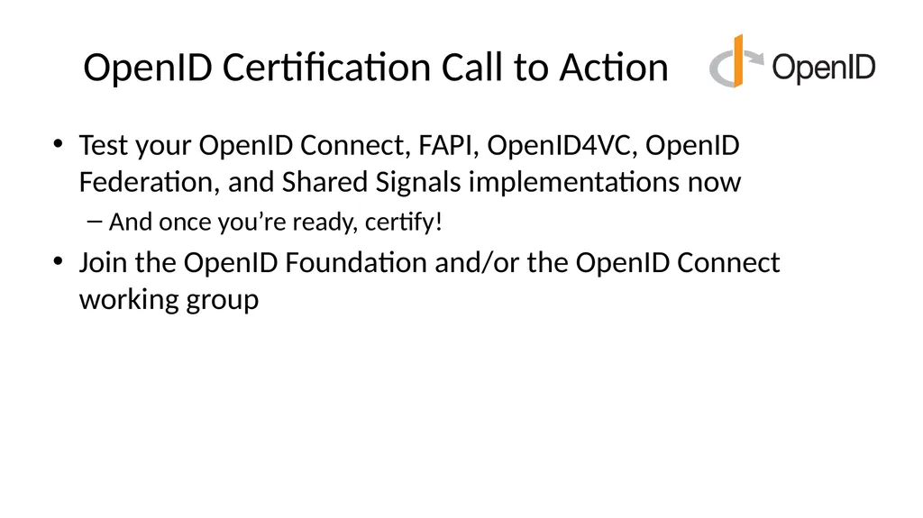 Introduction to OpenID Connect April 8, 2025 - slide 61 of 66