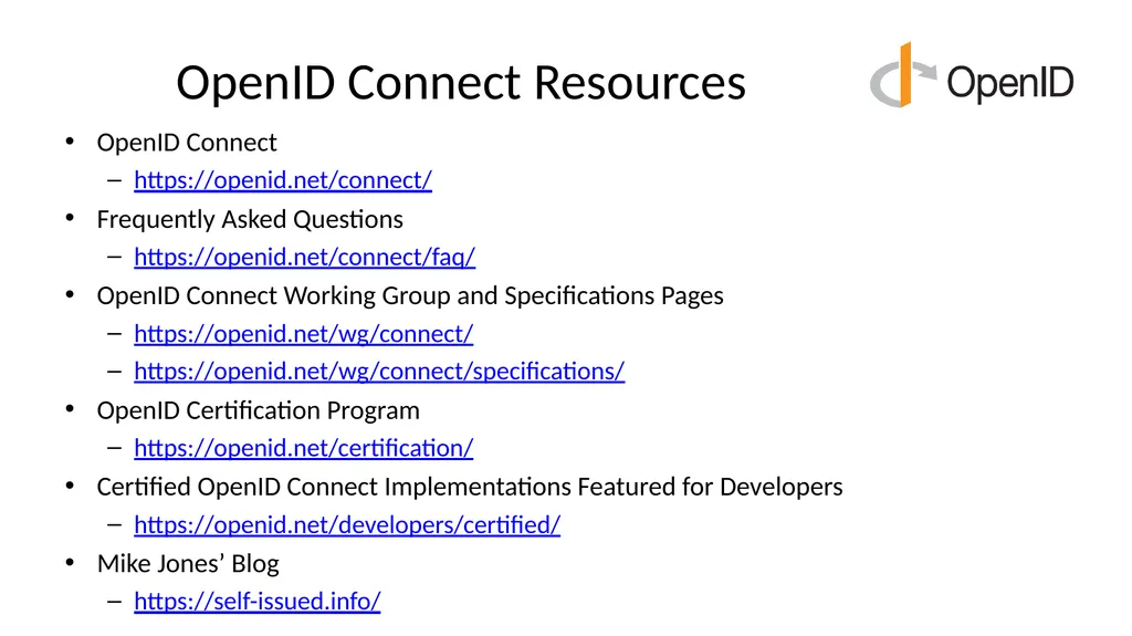 Introduction to OpenID Connect April 8, 2025 - slide 62 of 66