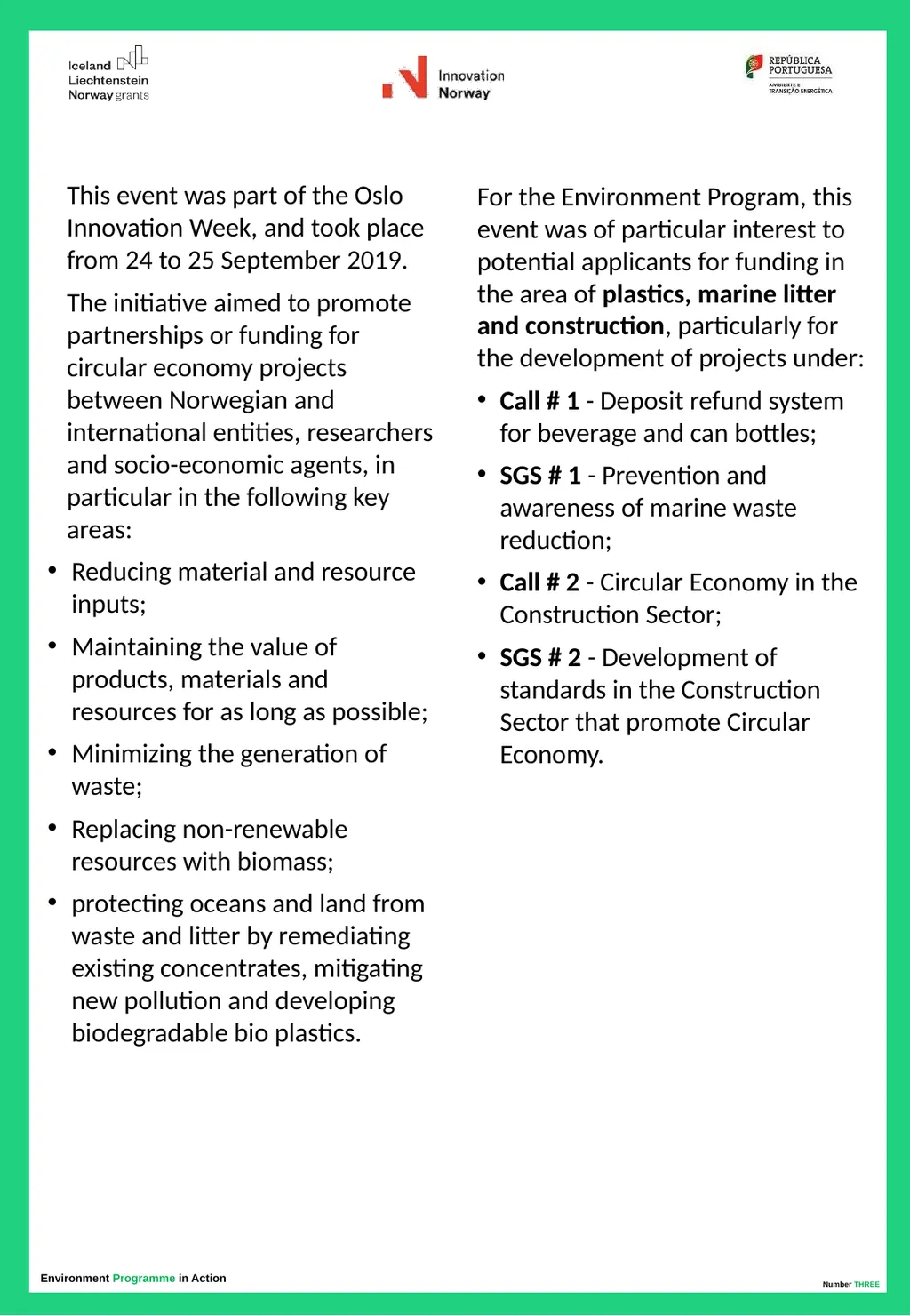Programa Ambiente em Ação Environment Programme in - slide 3 of 9