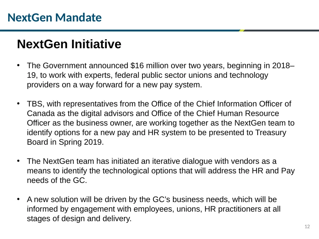 Next Generation HR and Pay System Ministerial - slide 2 of 10