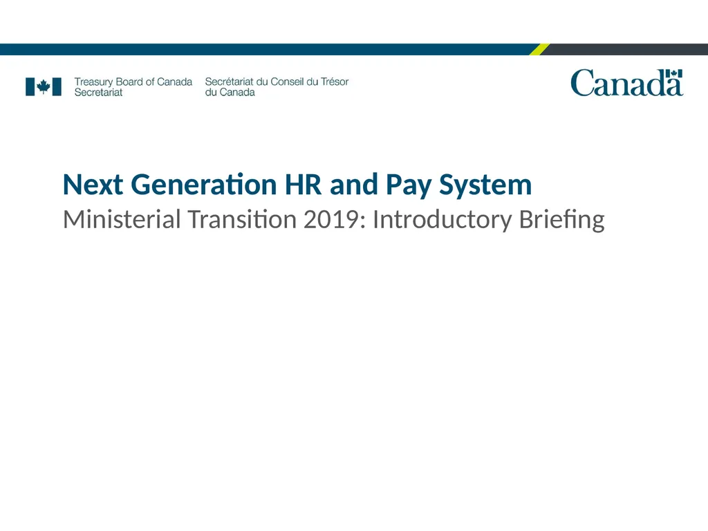 Next Generation HR and Pay System Ministerial - slide 1 of 10