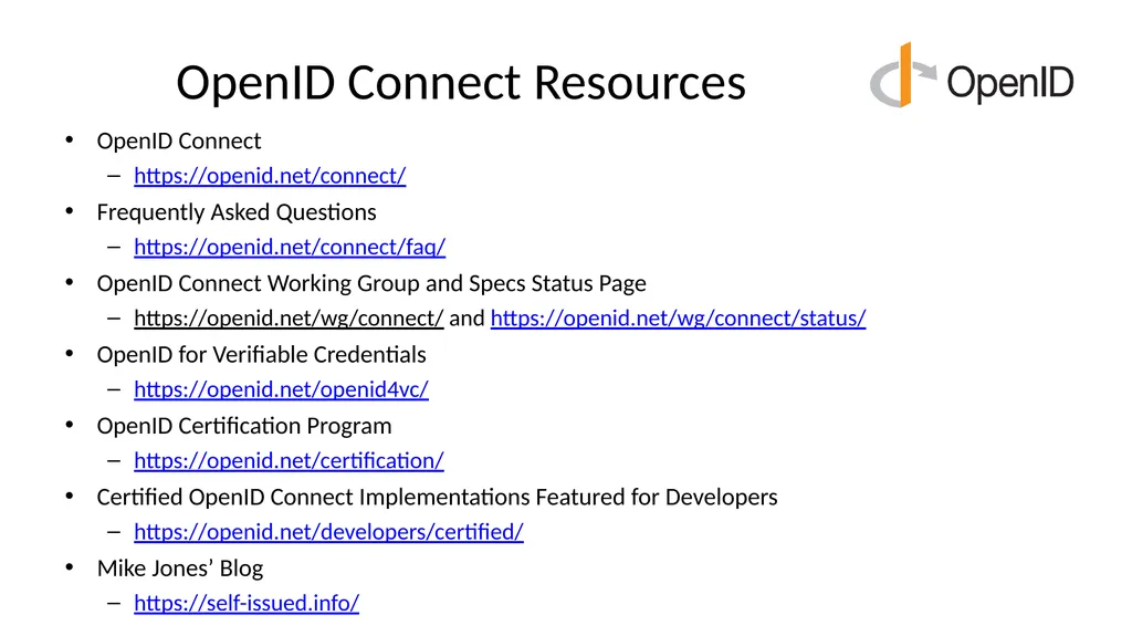 Introduction to OpenID Connect October 29, 2024 - slide 62 of 66