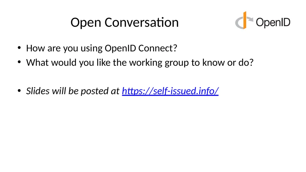 Introduction to OpenID Connect October 29, 2024 - slide 63 of 66