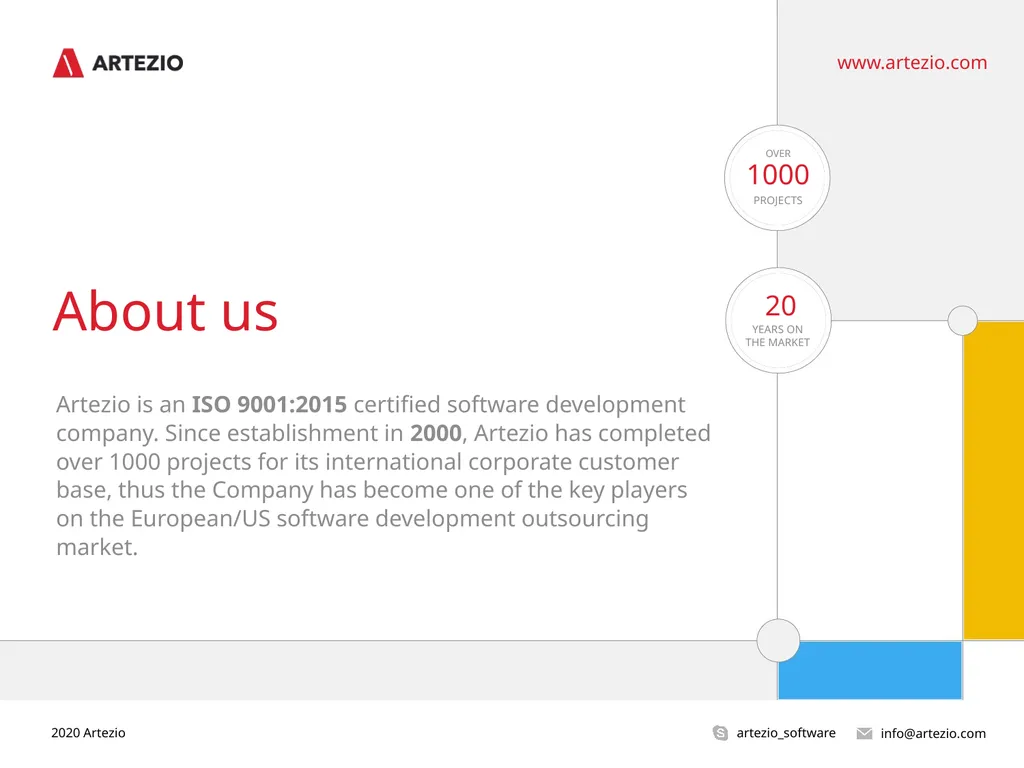 The Art of Technology info@artezio.com - slide 2 of 19