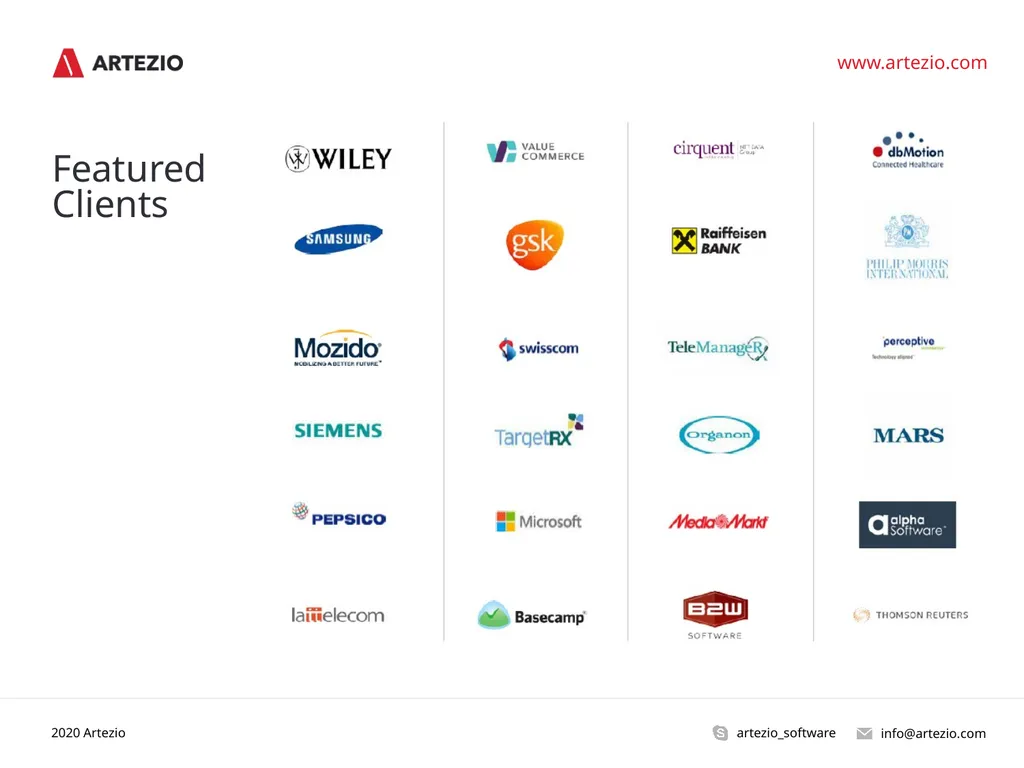 The Art of Technology info@artezio.com - slide 13 of 19