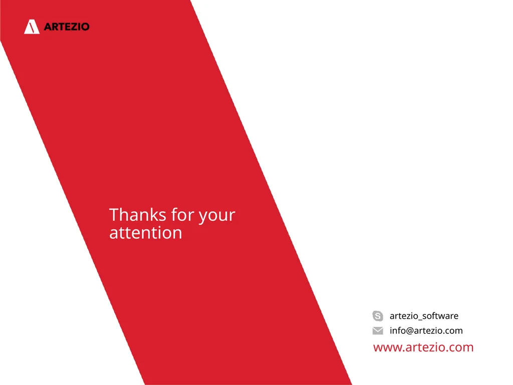 The Art of Technology info@artezio.com - slide 19 of 19
