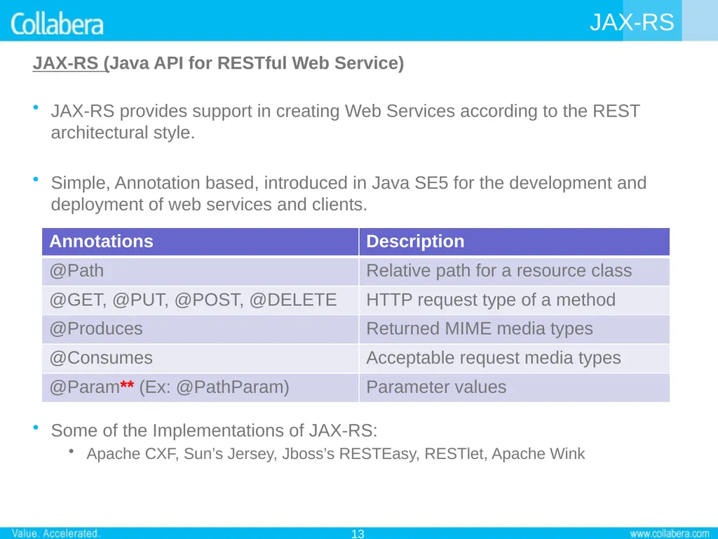 RESTful Web Services 29–Oct–2010 by Senthil - slide 13 of 19