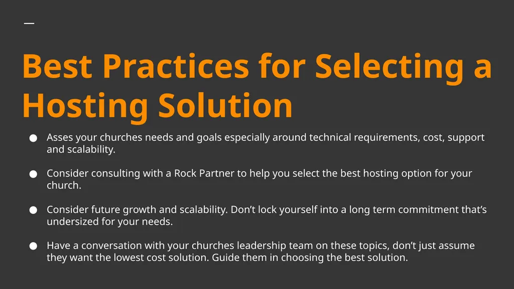 Rock 101: Choosing the Correct Hosting Solution - slide 19 of 20