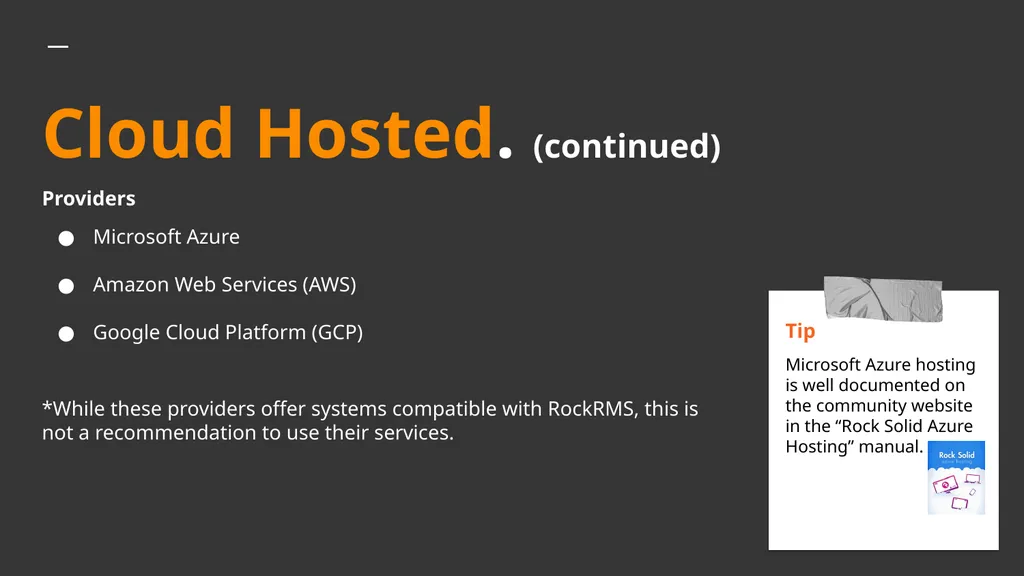 Rock 101: Choosing the Correct Hosting Solution - slide 13 of 20