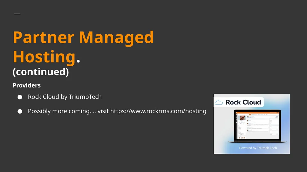 Rock 101: Choosing the Correct Hosting Solution - slide 18 of 20