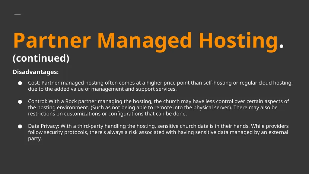 Rock 101: Choosing the Correct Hosting Solution - slide 17 of 20
