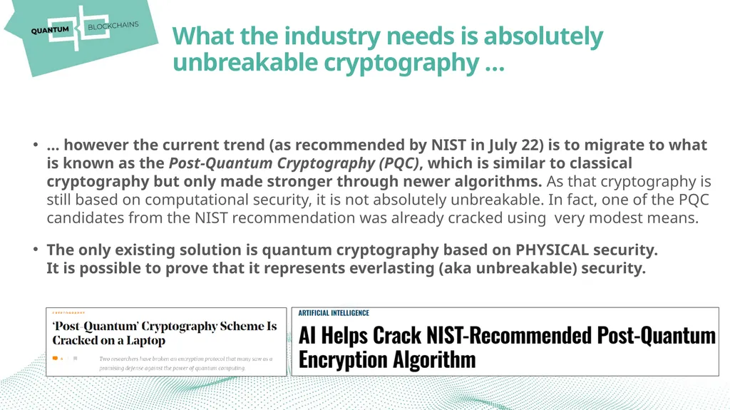 ACCELERATING THE ADOPTION OF QUANTUM CRYPTOGRAPHY - slide 11 of 13