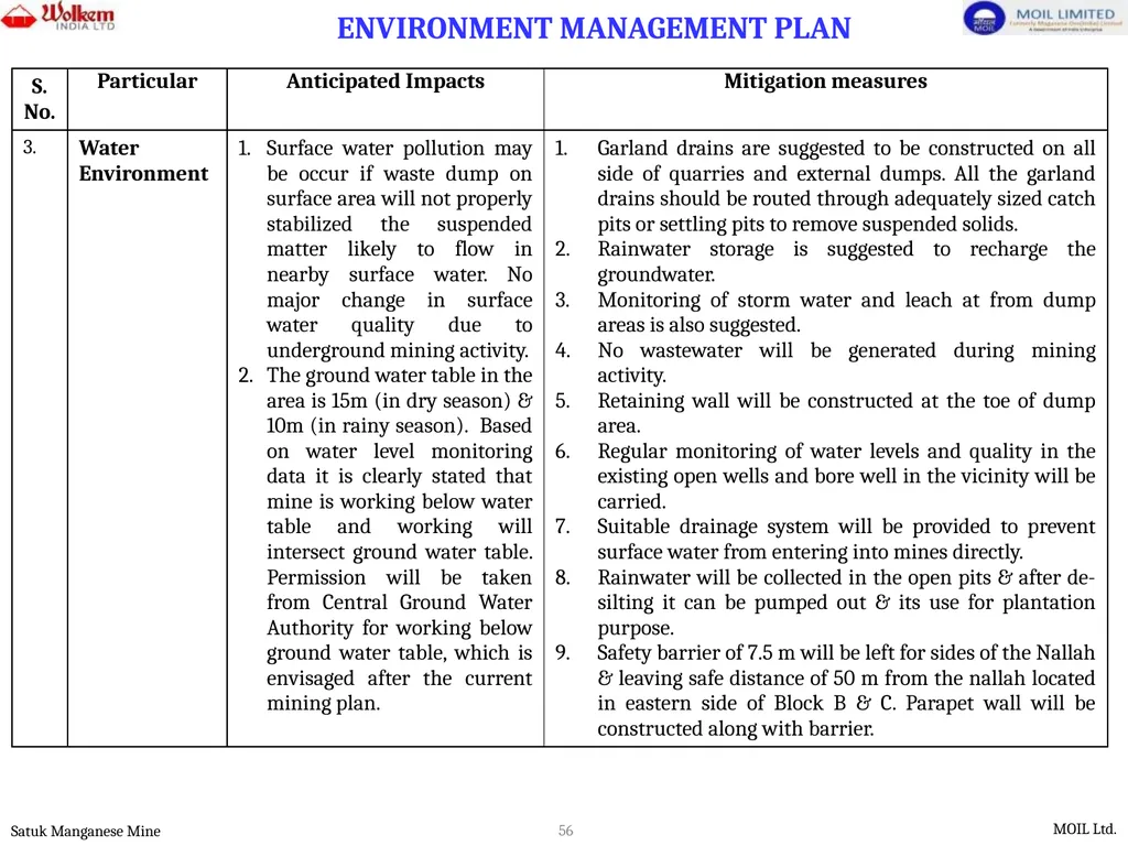 PRESENTATION FOR ENVIRONMENTAL CLEARANCE - slide 56 of 77