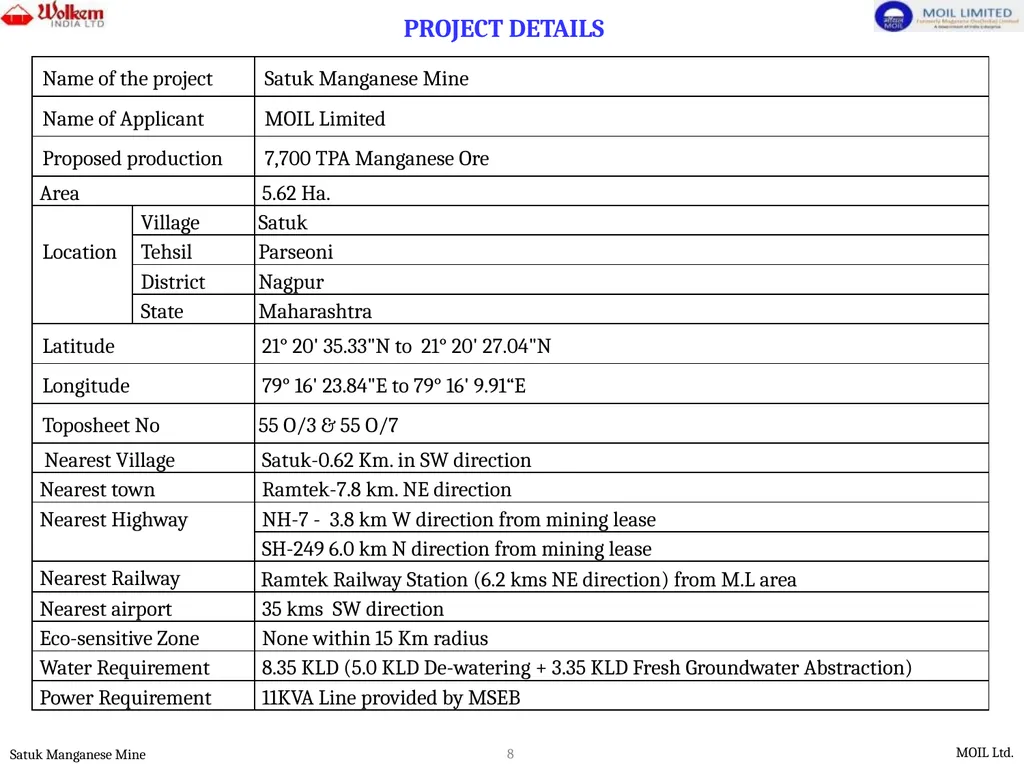 PRESENTATION FOR ENVIRONMENTAL CLEARANCE - slide 8 of 77