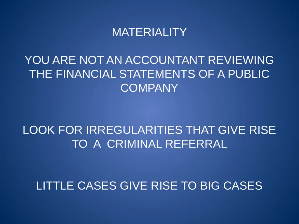 The Auditor: How to Build a Criminal Case Stephen - slide 30 of 31