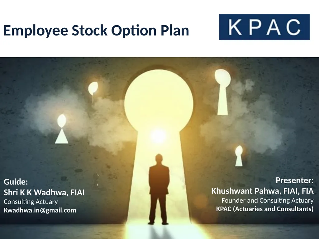 Employee Stock Option Plan Presenter: Khushwant - slide 1 of 71