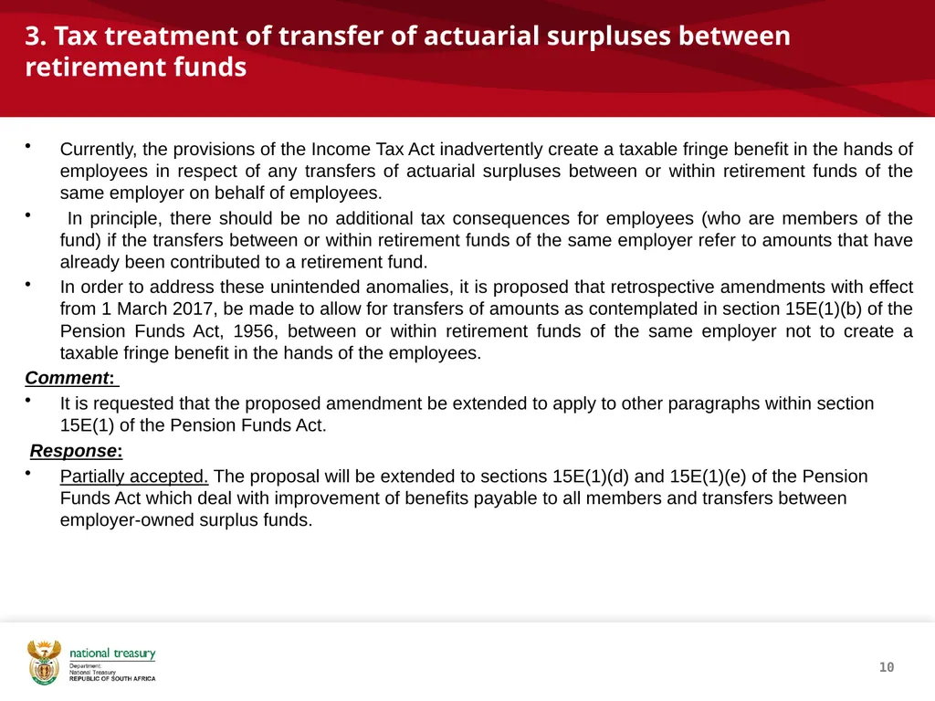 DRAFT RESPONSE DOCUMENT 2018 DRAFT TAXATION LAWS - slide 10 of 52