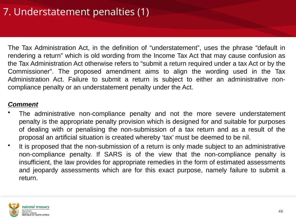 DRAFT RESPONSE DOCUMENT 2018 DRAFT TAXATION LAWS - slide 46 of 52