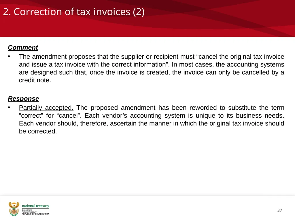 DRAFT RESPONSE DOCUMENT 2018 DRAFT TAXATION LAWS - slide 37 of 52