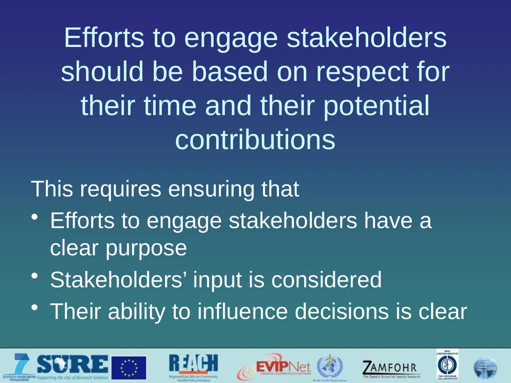 Informing and engaging stakeholders Which - slide 5 of 33