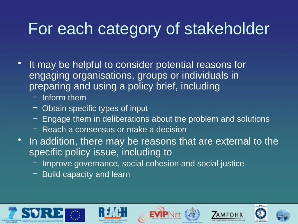 Informing and engaging stakeholders Which - slide 11 of 33