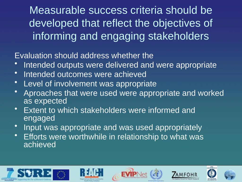 Informing and engaging stakeholders Which - slide 31 of 33