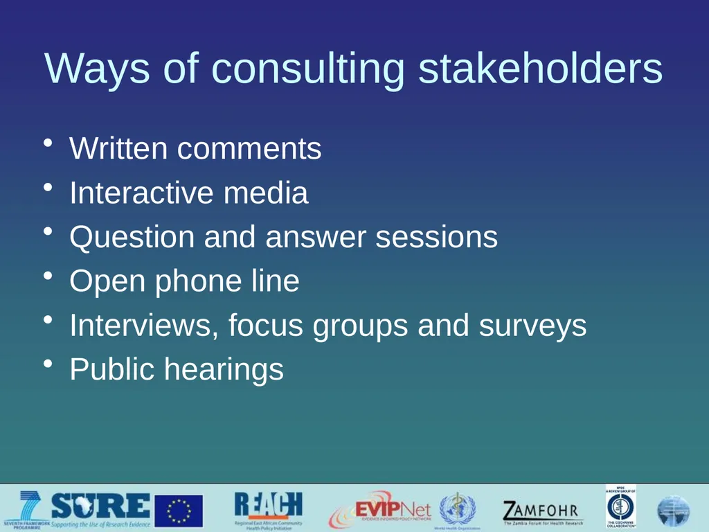 Informing and engaging stakeholders Which - slide 27 of 33