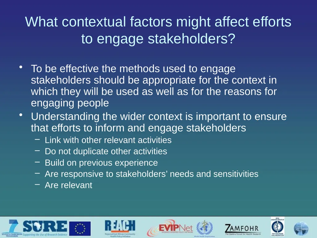 Informing and engaging stakeholders Which - slide 21 of 33