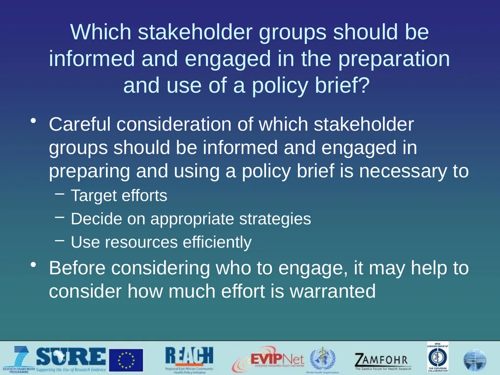 Informing and engaging stakeholders Which - slide 8 of 33