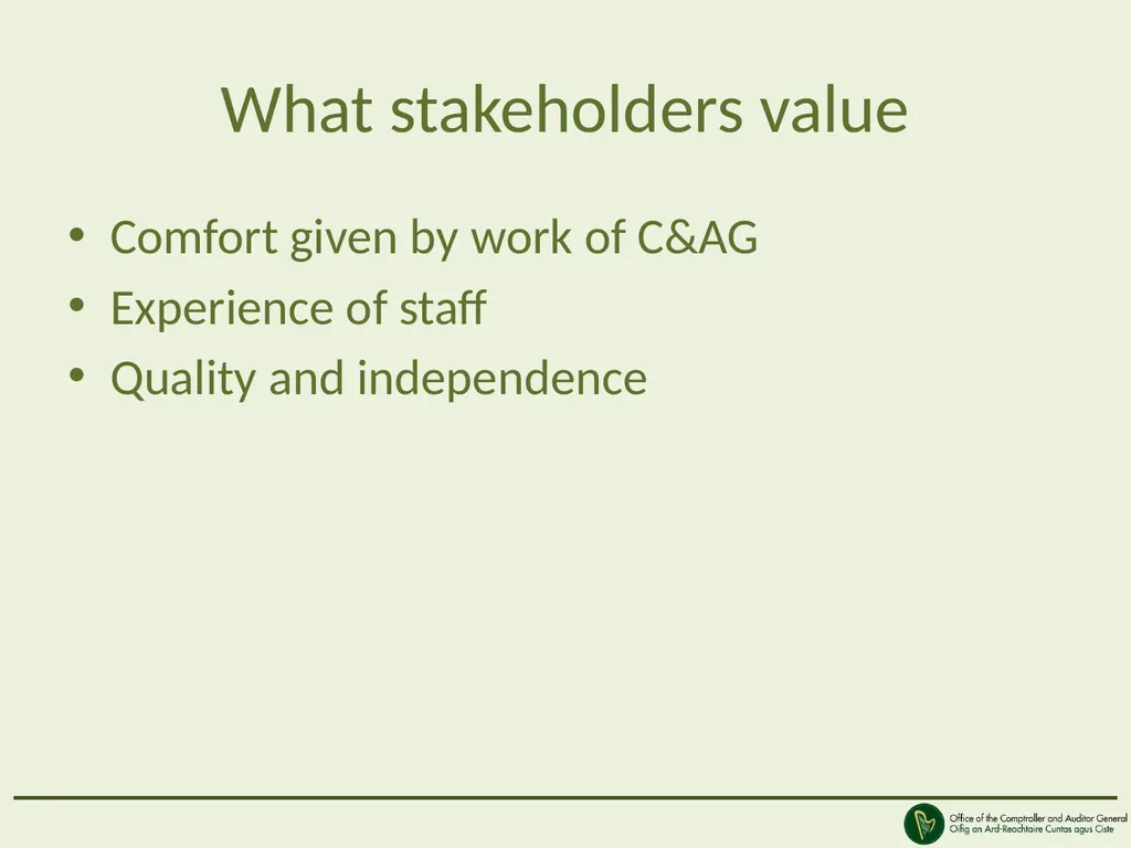 Views of our stakeholders Peter Kinsley Deputy - slide 11 of 14