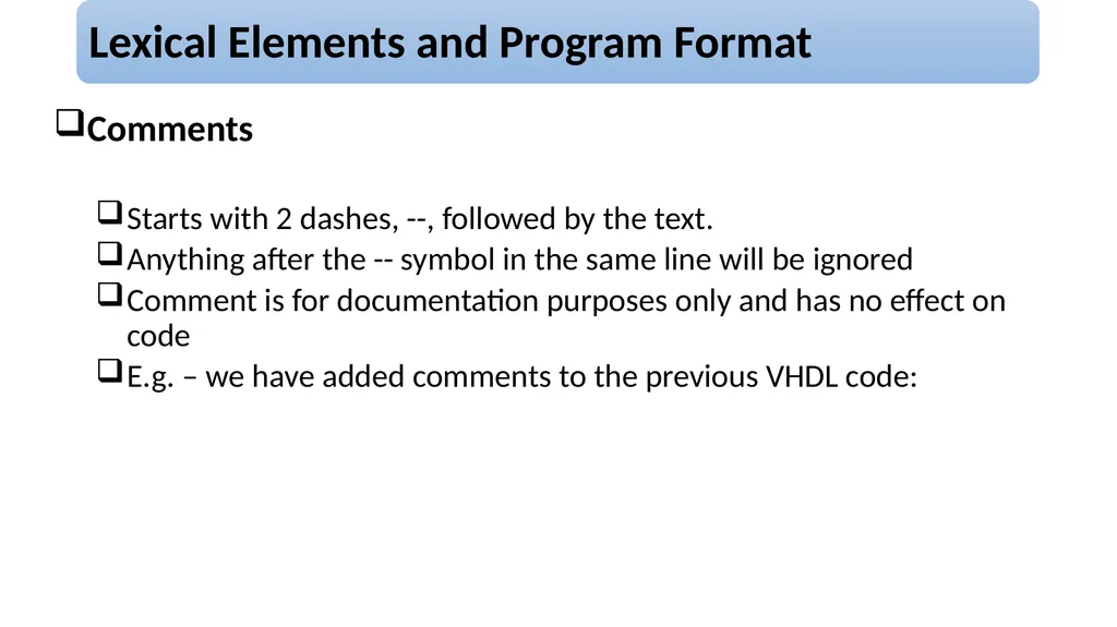 UNIT – 2 Basic Language Constructs of VHDL - slide 15 of 19