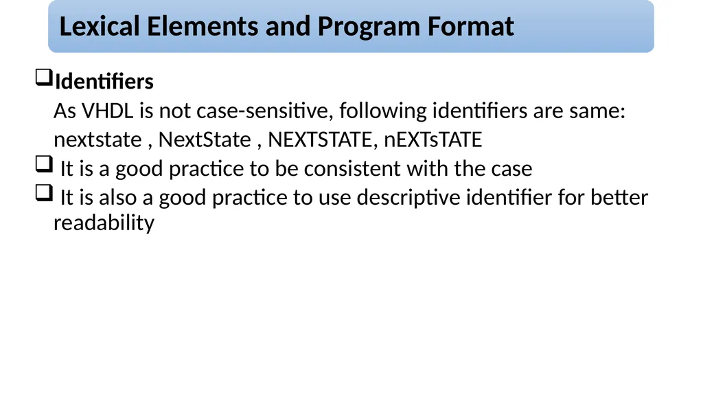 UNIT – 2 Basic Language Constructs of VHDL - slide 17 of 19