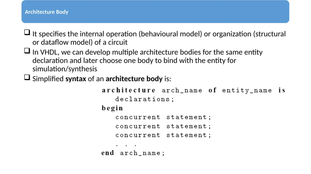 UNIT – 2 Basic Language Constructs of VHDL - slide 7 of 19