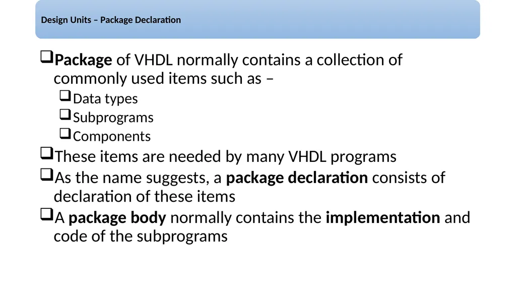 UNIT – 2 Basic Language Constructs of VHDL - slide 10 of 19