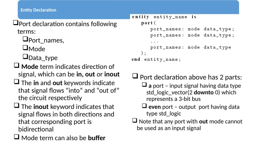UNIT – 2 Basic Language Constructs of VHDL - slide 6 of 19