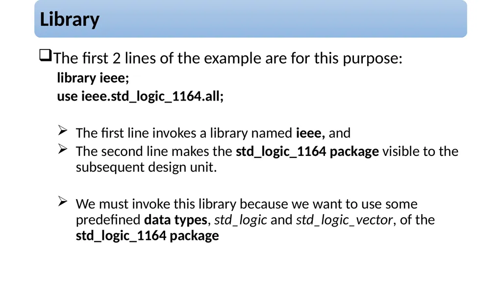 UNIT – 2 Basic Language Constructs of VHDL - slide 13 of 19