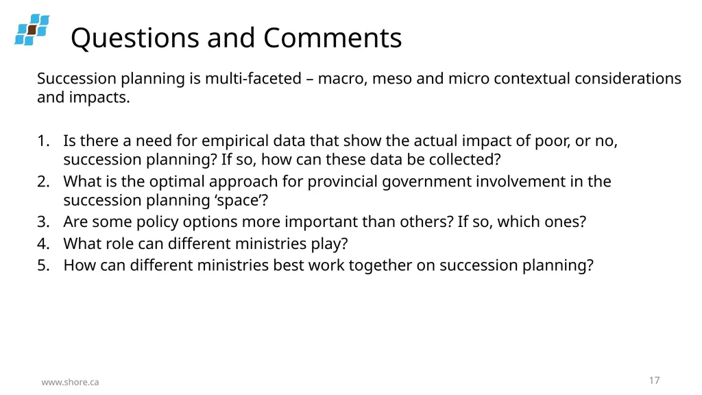 Succession Planning for Small and Medium - slide 17 of 17