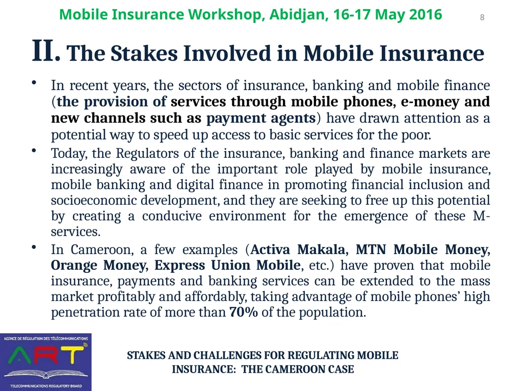 Stakes and Challenges for REGULATING Mobile - slide 8 of 16