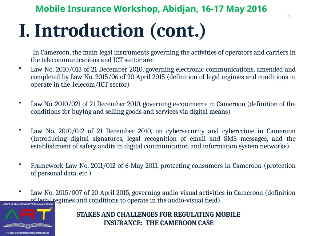 Stakes and Challenges for REGULATING Mobile - slide 5 of 16