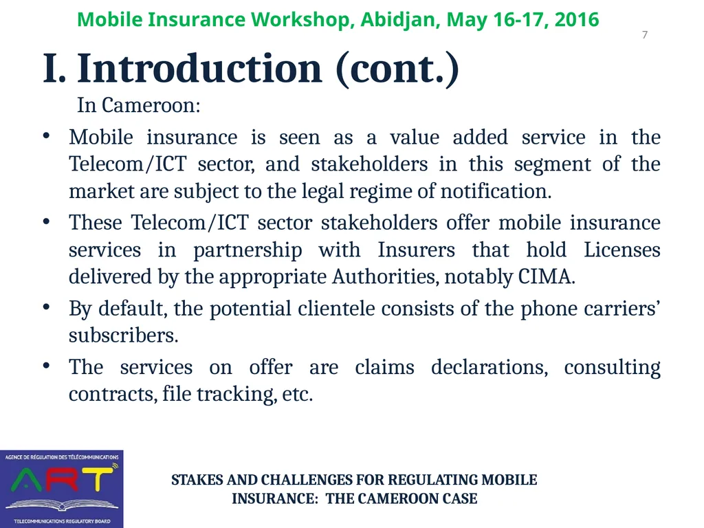 Stakes and Challenges for REGULATING Mobile - slide 7 of 16