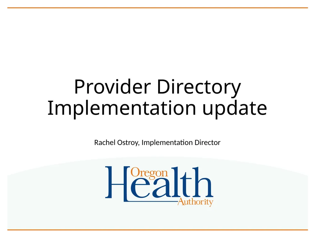 Provider Directory Advisory Group Meeting - slide 20 of 29